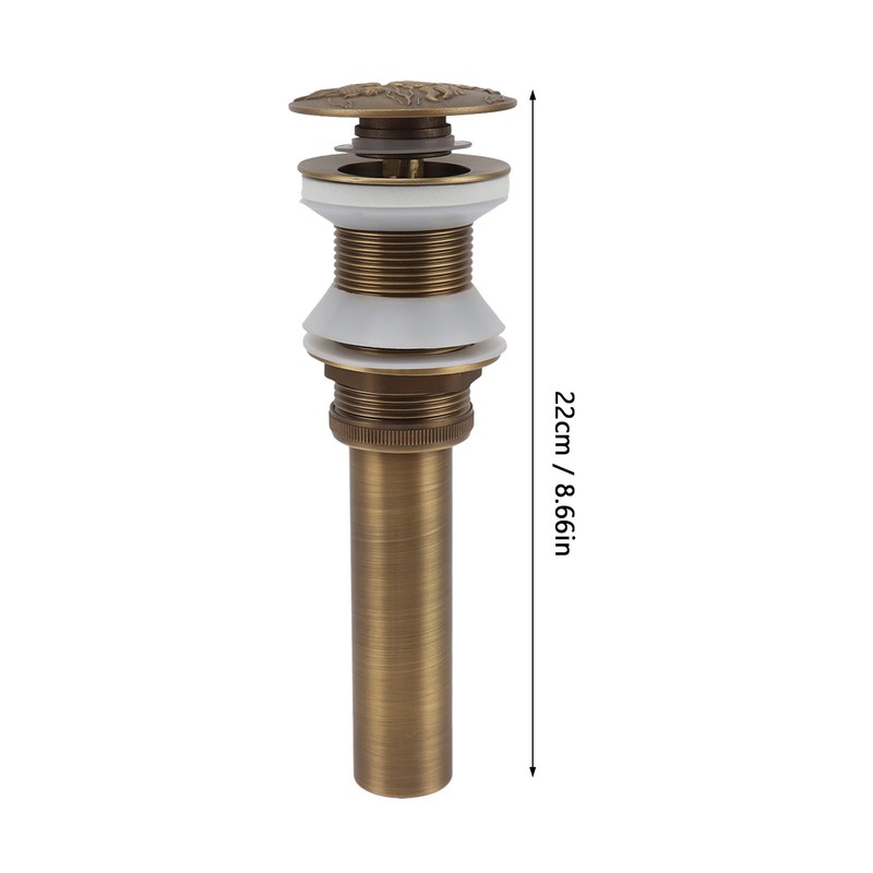 Bathroom Kitchen Sink Drain All Copper Pop Up Sink Drain
