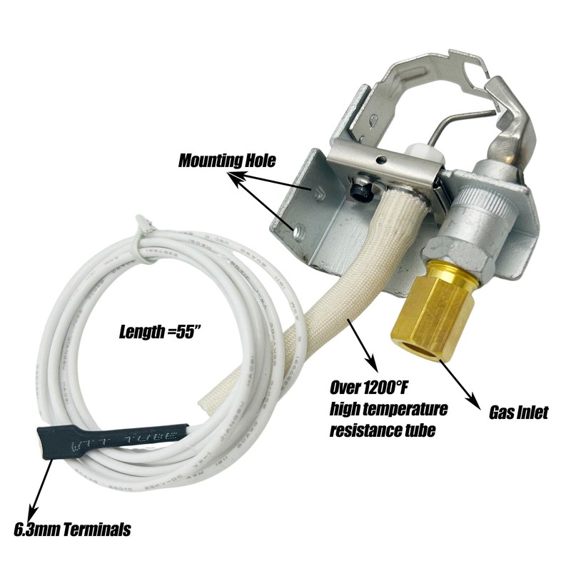 MENSI Gas Pilot Burner Assembly, Natural, with LP Orifice, Compatible