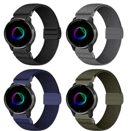 VELULYX Nylon Magnetic Strap Compatible with Garmin Venu 2 Plus, 20 mm Elastic Band for Garmin Venu Sq/Sq Music/Venu Sq 2/Sq 2 Music/Venu/Vivoactive 3/Vivoactive 5/Vivomove HR/Forerunner 55 245 645