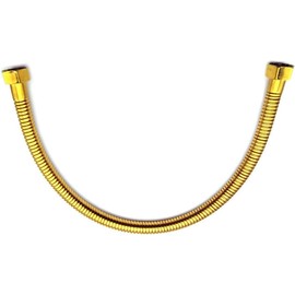 Gold Plumbing Pipe,Golden Plumbing Hose 1/2 Angle Valve Connector, Stainless Steel Gold Toilet Hose for Bathroom,Fittings Length 50cm