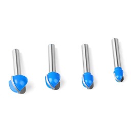 Unbranded 4PCS 1/4 Inch Shank Carbide Round Nose Router Bit Cutting Woodworking Tool