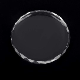 Glass Palette Cosmetic Mixing Plate Reusable Smooth for Nail Salon Shop for Nail Design (Round Glass Sheet 02)