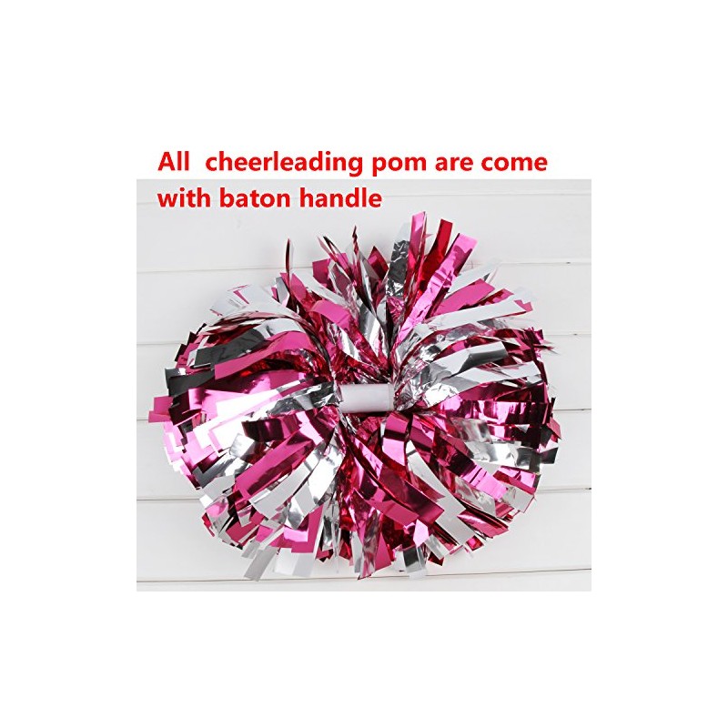ICObuty Metallic Cheerleader Cheerleading Pom Poms 6 inch 1 Pair