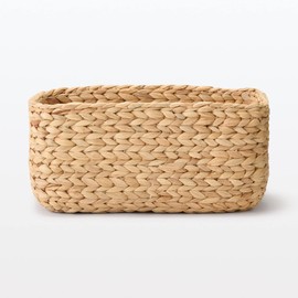 MUJI 12361091 Rectangular Basket, Medium, Width 13.4 x Depth 9.1 x Height 6.3 inches (34 x 23 x 16 cm), Water Hyacinth