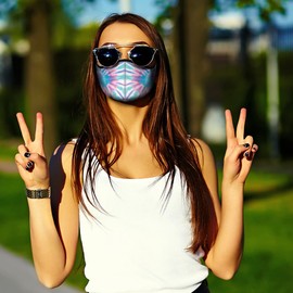 Top Trenz Reusable Face Mask Made with Stretch Cloth for Everyday Use - Indoor/Outdoor Face Cover - Rainbow Star Power - One Size Fits Most Ages 8+