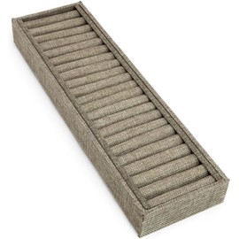 Burlap Ring and Bangle Display Tray -21 Slot Jewelry Organizer for Retail Stores, Craft Fairs, Tradeshow, and Home Use – Rustic Jewelry Holder for Rings & Bangles. Size-14.75” x 4.25” x 1.50”