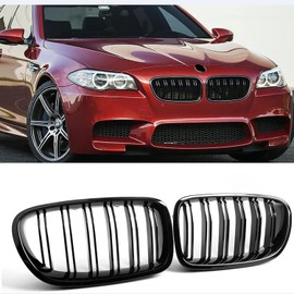 Gloss Black Radiator Grille for 5 Series F10 F11 F18 M5 2010-2017 Kidney Double Bar Front Grille (F10 2010-2017)