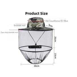 Ljxyloog 2 Pack Mosquito Net Hat, Bug Hats with Netting, Removable Head Hat Bee Keeper Sun Hidden Mesh Mask for Outdoor Fishing Hiking Gardening Men or Women