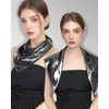 JENSVOIR Head Scarf for Women - Glossy Silver Metallic Shiny