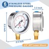 Flutesan 6 Pcs 0-100psi Low Pressure Gauge 2.5" Face Dial