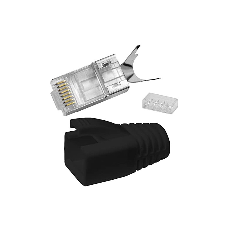 Lumonic 20 x Network Connectors RJ45 Connector Black I with