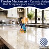 Talavera Utensil Holder - Hand Painted Ceramic Spoon Crock -