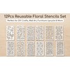 12Pcs Flower Stencils PET Stencils for Crafts Painting Floral Mandala