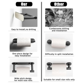 Sankecao Black Toilet Paper Holder - Bathroom Toilet Paper Holder Adhesive Toilet Paper Holder or Screw Wall Mounted Swivel Snap Lock Design Fits Anywhere Stainless Steel Bathroom Tissue Roll Holder