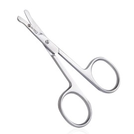 Scissors Small Curved Cuticle Sharp Multipurpose Beauty & Grooming Shears for Nose, Eyebrows, Eyelash, Beard, Mustache, Eyebrows, Eyelashes, Manicure, Pedicure & Trimming Cuticles Women & Men (Chrome)