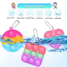 30PCS Party Favors for Kids,Bulk Fidget Toys, Birthday Party Toys, Small Classroom Prizes Box Fidgets Toys for Kids Toddlers Adult, Goodie Bag Stuffers, Treasure Chest, Bubbles Poppers (Square)