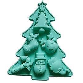 Weihnachts Silikonformen, Weihnachtsbaum-Schokoladenform, Backform, Seife, Schmelzen, Süßigkeiten, Kuchen, Gelee, Backformen für Weihnachtsdekoration, Familienfeier, DIY