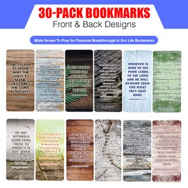 NewEights Bible Verses to Pray for Financial Breakthrough in Our Life Bookmarks (5-Sets X 6 Cards) – Daily Motivational Card Set – Collection Set Book Page Clippers – Ideal for Church Events