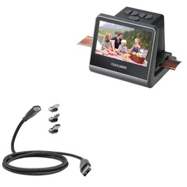 BoxWave Cable Compatible with Suceem Film and Slide Scanner (5 in) - MagnetoSnap PD AllCharge Cable (100W), Magnet Charging Braided USB Type-C Micro - Jet Black