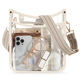 MoKo Clear Bag for Stadium Events, Clear Purses for Women, Waterproof Transparent Crossbody Bags with Adjustable Shoulder Strap for Concert, Music Festival, Traveling, Shopping, Water Park, Beach