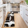 LHAIFA Black Cow Kitchen Mat Set of 2 Non Slip