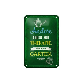Ontrada Blechschild 20x30cm gewölbt Andere gehen zur Therapie ich in Garten Deko Geschenk Schild