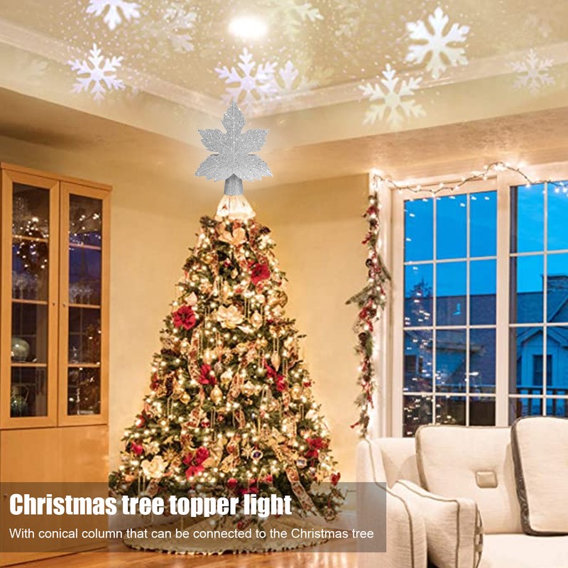 Christmas Tree Topper Projection Lamp Ornament Night Decorative Light for