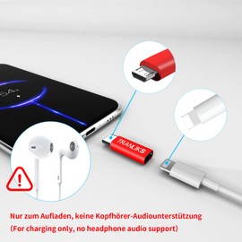 TRANLIKS 2 Pack Micro USB to Lighting, Lighting Female to Micro USB Male Adapter for Charging and Data Sync - Red