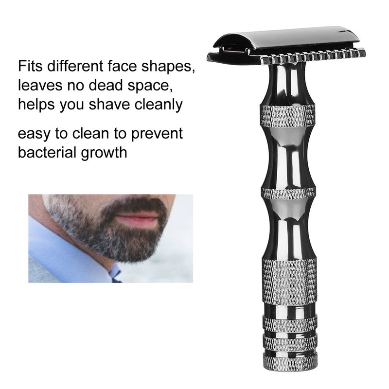 Classic Men Anti skid Metal Handle Dual Blade Shaver Vintage