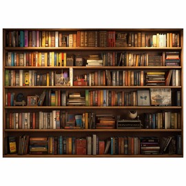 AIIKES 7x5ft Bookshelf Backdrop School Library Photography Backdrop Office Decoration Background XY183