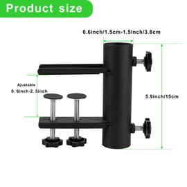 YZZHAJ Outdoor Patio Umbrella Clamp，Heavy Duty Umbrella Clamp Stand Holder，Patio Umbrella Fixed Clip Metal Umbrella Clamp for Beach Courtyard Balcony Deck Bleachers Boats, Black
