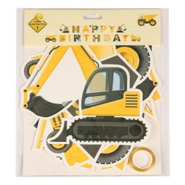 Happium Construction Vehicle Happy Birthday Banner Dump Truck Dump Truck Tank Truck Garland for Boys Construction Theme Party Kids Birthday Party Decoration