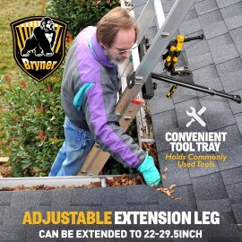 Bryner Ladder Stabilizer for Roof Gutter Ladder Standoff for Roof Wall Standoff 22-29.5