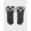 Aireve Polka Dot Woolen Gloves (Gray)
