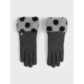 Aireve Polka Dot Woolen Gloves (Gray)