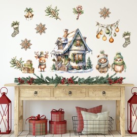 GRAZDesign Wall Sticker Christmas Set Forest Animals as Sticker Wall, Cupboard, Door, Wall Sticker Christmas Decoration - 100 x 57 cm