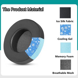 YDYBZB Cooling Gel Ear Pads Replacement Compatible with HiFiMan Sundara/HE400SE/HE-4XX/HE400i/HE6SE/HE500/HE560/HE35X/HE-4/HE-5/HE-X4/HE-5SE Headset Earpads Ear Cushions Memory Foam Black