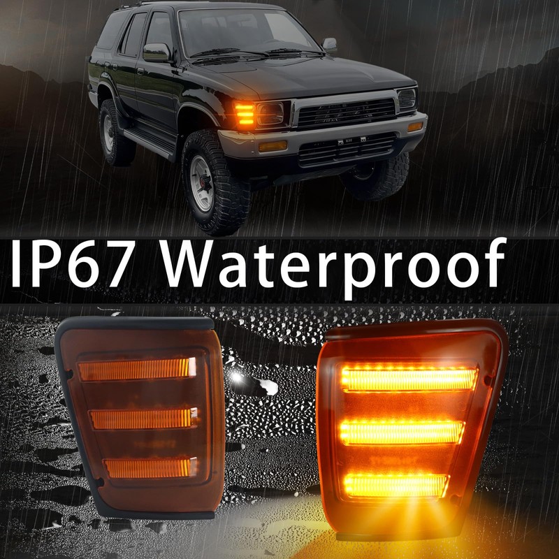 BINQIGOO LED Front Headlight Side Marker Lights for Toyota Pickup