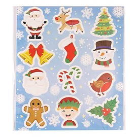 HENBRANDT 72 Stickers (6 Sheets) Christmas Stickers Boys Girls Party Favours Stocking Fillers Pinata Decoration Art & Craft Toys