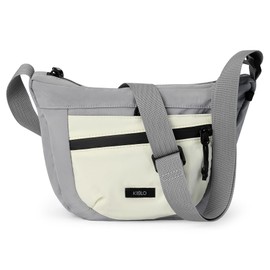 Azooken Women's Shoulder Bag Medium Waterproof Nylon Crossbody Bag with Many Compartments Lightweight Stylish Adjustable Leisure Small Messenger Bag for Shopping, Travel, gray