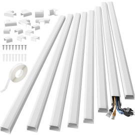 Yecaye Yecaye 125in Cord Hider, Large Cord Covers for Wires on Wall, Cable Management Kit for Mount TVs, Wire Hider Cable Concealer for Home Office, 8X L15.7in W1.18in H0.6in, CMC02-Large, White