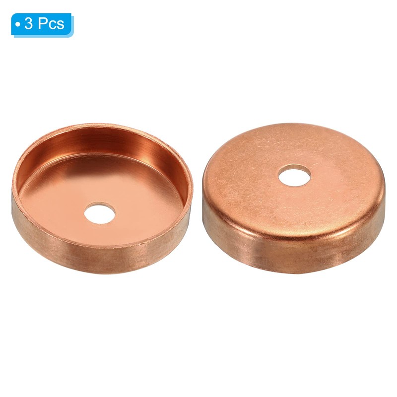 PATIKIL 3 Pieces 35 mm Copper End Cap Pipe Fitting