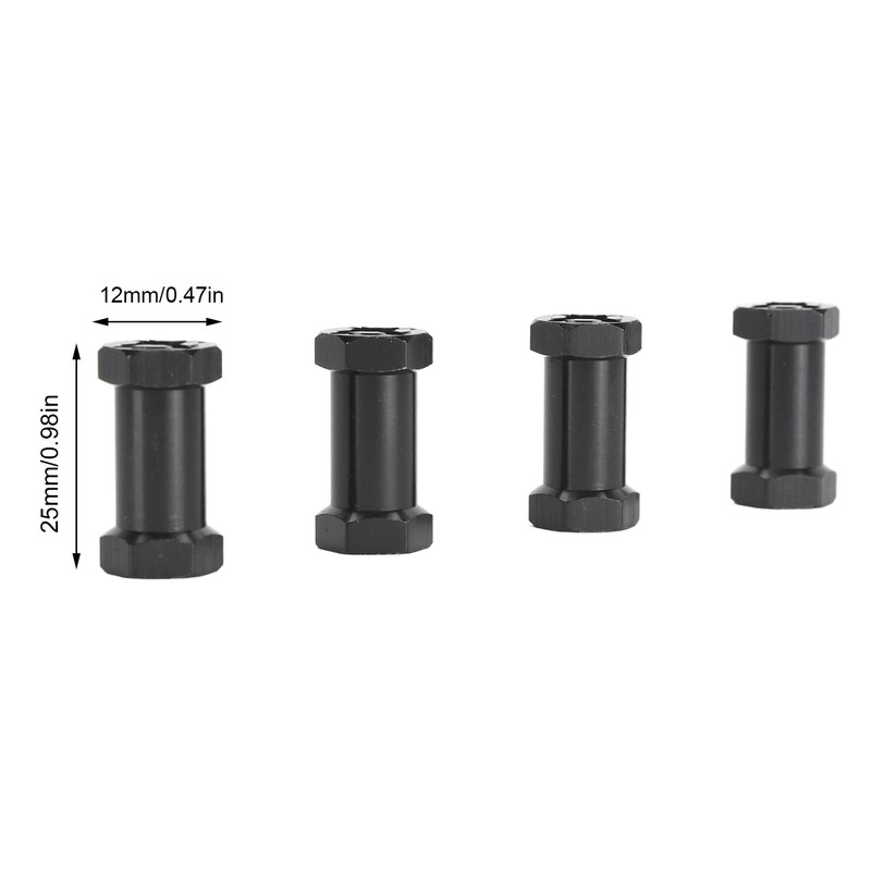 4 Pcs RC Hex Hub 12mm Diameter 25mm Length Enhance