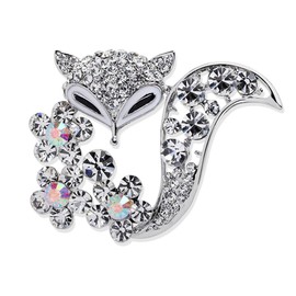Shejuety Fashion Animal brooch fox brooch sweater jacket cardigan accessories pin clothing accessories, designed specifically for fashionable women suitable - various holiday jewelry gifts (silvery)