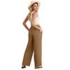 Feiersi Women's Casual Pants Drawstring Elastic Waist Pants Flowy Wide