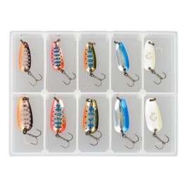 Savage Gear Nails Micro Spoon Kit – Ultra-Lifelike Trout Spoons for Freshwater Anglers – Hand-Painted, Real Silver & Copper Plated Lures – Precision Action for Trout, Perch & Panfish Assorted Varied