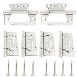 bociloy 6Pcs 4 x 3 Inch Non-Mortise Door Hinges, Stainless Steel Bearing Door Hinges Butterfly Door Hinges 3mm-Thickness Interior Door Hinges, Brushed Silver