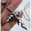 R.H. Jewelry Stainless Steel Men's Fire Cross Pendant Necklace