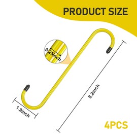 Nomocale 4 PCS Car Brake Cylinder Hook, Anti-Scratch Metal Design, S Type Disc Brake Maintenance Hook, Universal Durable Automotive Brake Caliper Hook Accessories for Most Cars (Yellow)