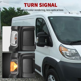 YITAMOTOR Right Passenger Side Mirror Door Mirror Compatible with 2014 2015 2016 2017 Ram Promaster 1500 2500 3500 Power Heated Manual Folding With Temperature Sensor LED Turn Signal Light